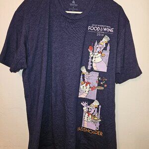 Disney EPCOT Food and Wine Passholder Exclusive Men's Purple XL T-Shirt